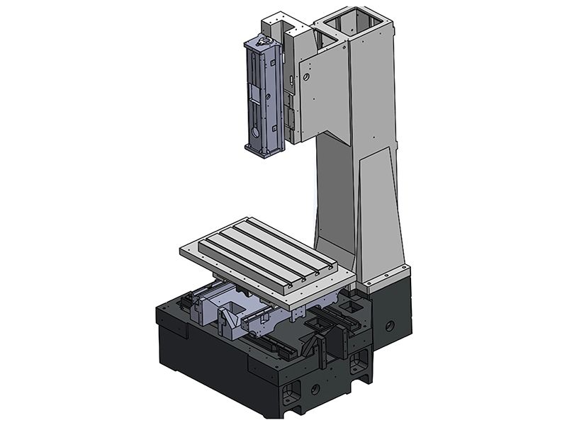 High-rigidity cast structure for EDM machine.