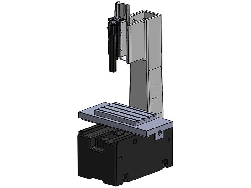 High-rigidity cast structure for EDM machine.